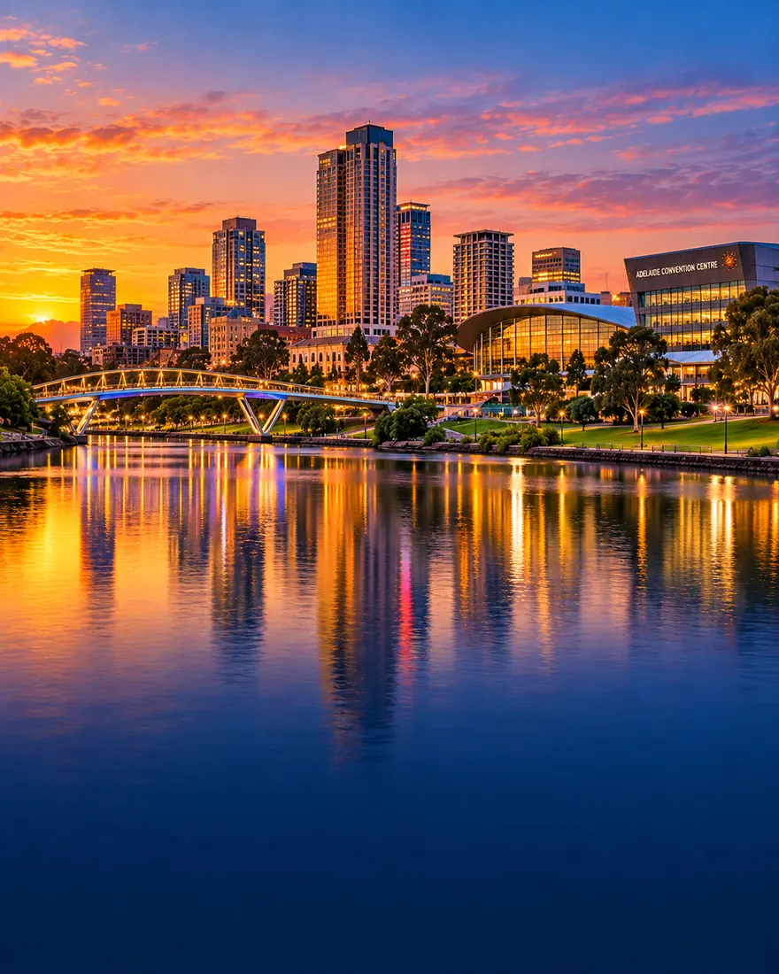 Adelaide city and the River Torrens
