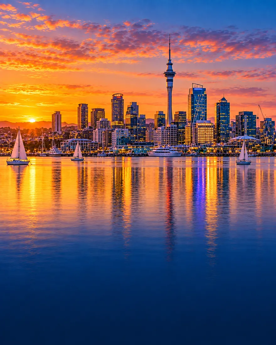 Auckland harbour skyline